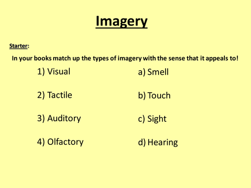 Using imagery in creative writing