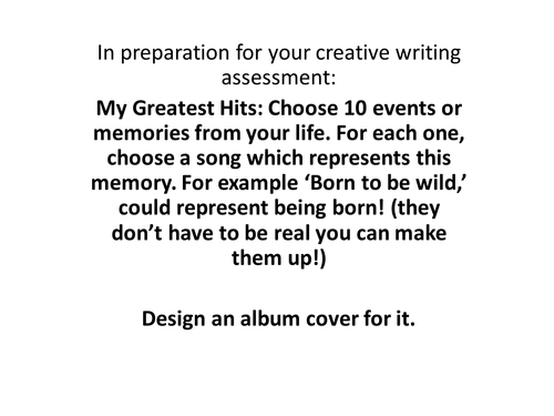 Creative Writing Lesson