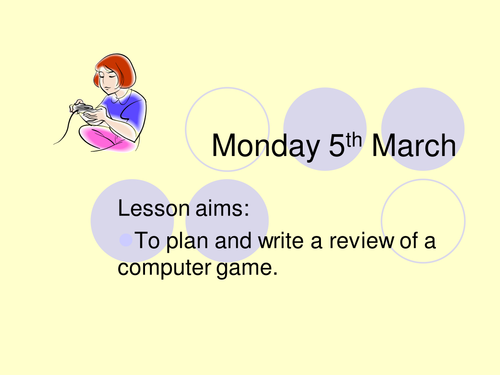 Computer Game review Writing Lesson