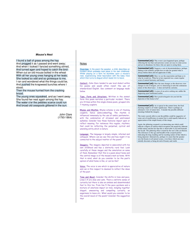 Mouse's Nest by John Clare