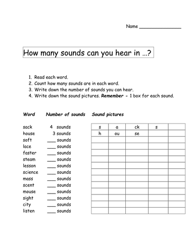 S Words How Many Sounds Teaching Resources