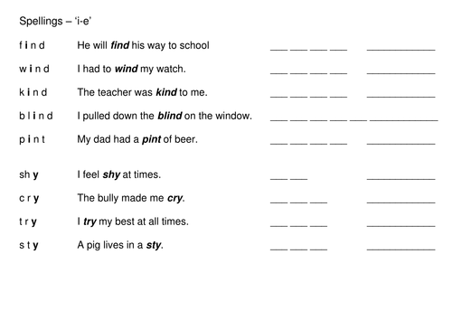 i-e spellings differentiated