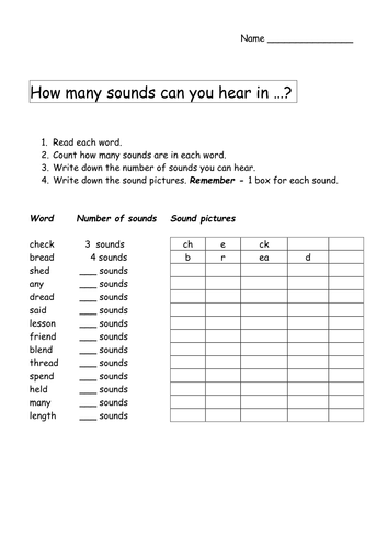 e words and sounds