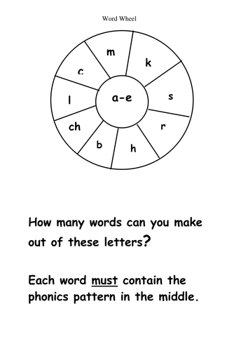 a-e word wheel