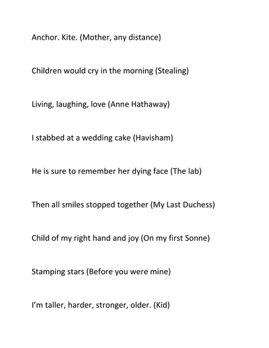 Literature Poetry Charades
