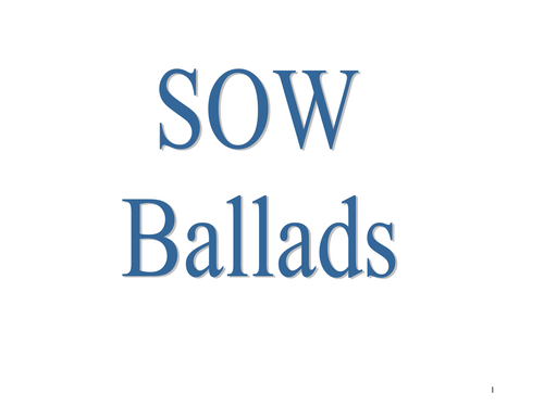 Ballads - Scheme of work