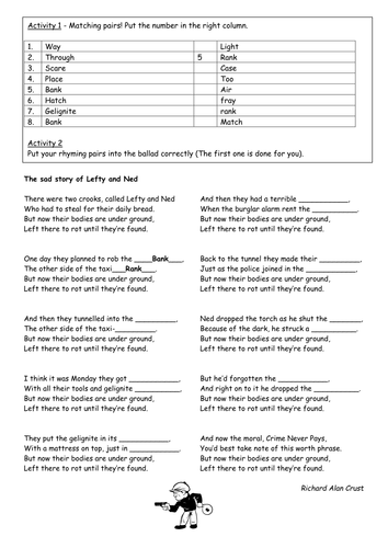 Ballads/Literacy - Lefty and Ned handout