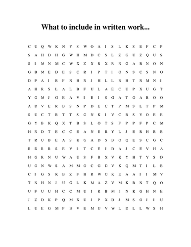 What to include in written work
