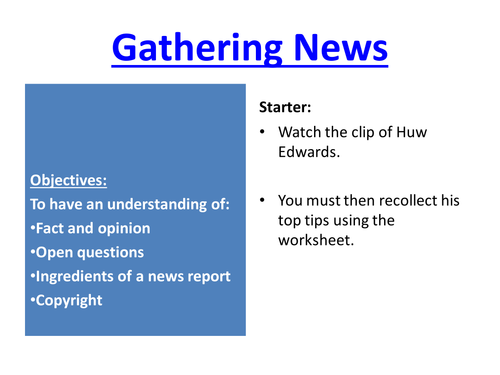 Full Lesson PP Gathering News | Teaching Resources