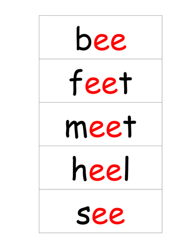 Phonological Awareness- "ee" bingo games