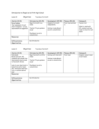 Transition Intro To School Lesson