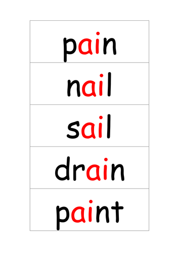 Phonics - "ai" Blend Matching Activity