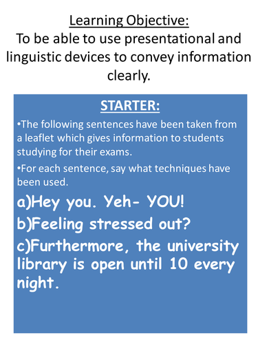 English Full lesson PP on Creating Leaflets