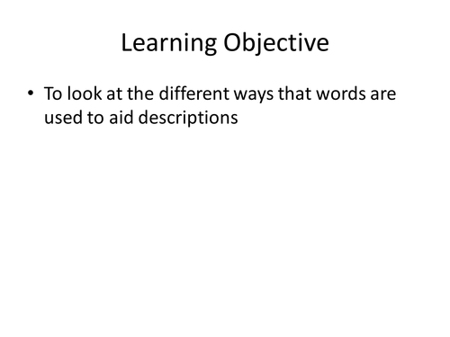 Descriptive / Informative Writing Lesson