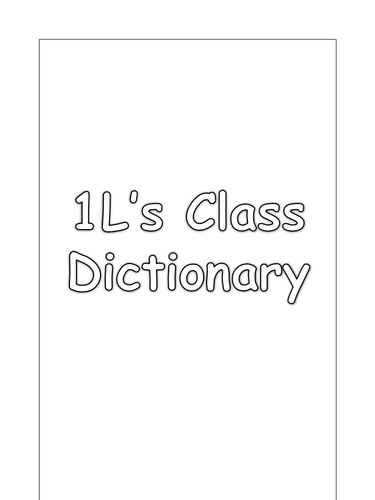 Blank Dictionary Template
