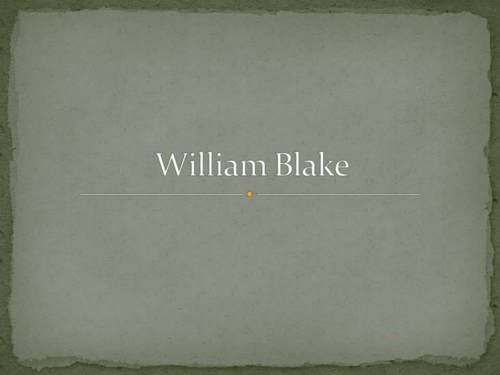 William Blake activities