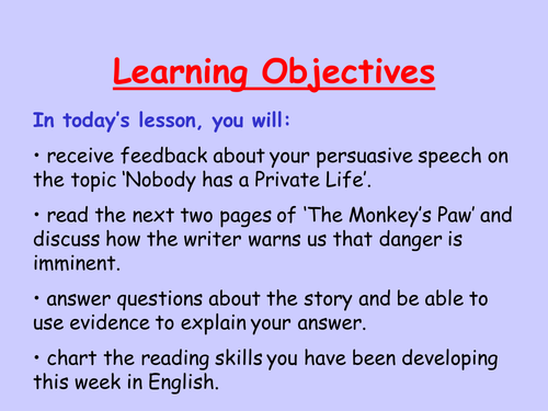 The Monkey's Paw - PowerPoint