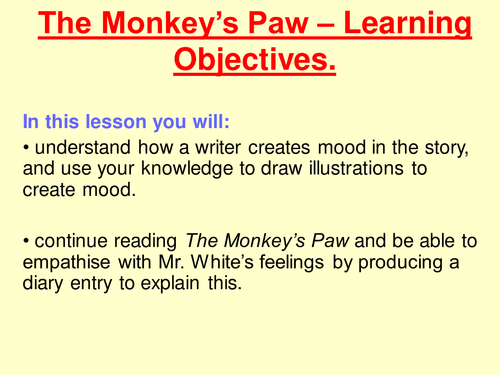 The Monkey's Paw - Full lesson PP Lesson 4