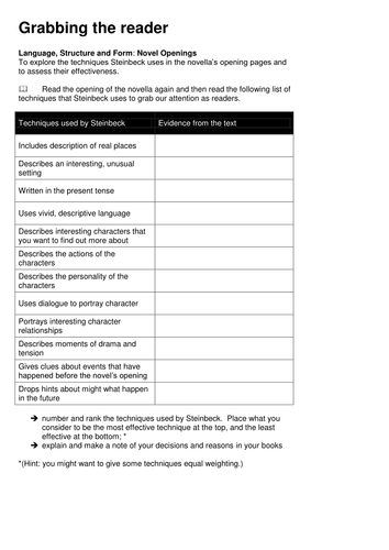 Of Mice and Men Grabbing the Reader