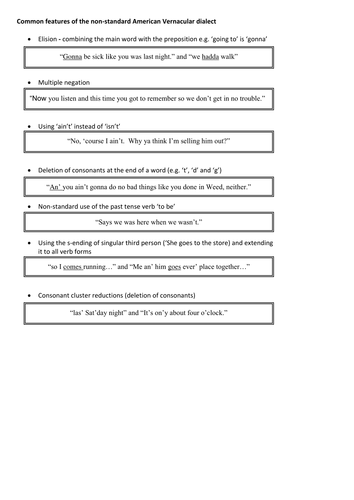 Features of non-standard English Of Mice and Men