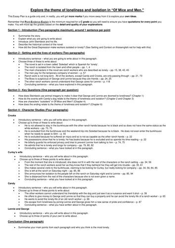 Of Mice and Men Explore the Theme of Loneliness