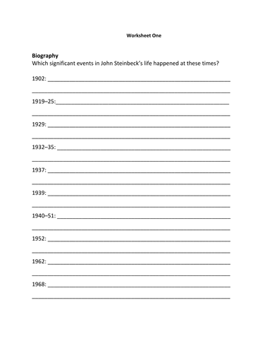 Pre-reading Of Mice and Men Homework