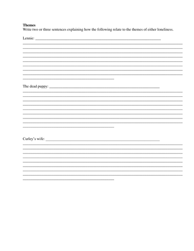 Of Mice and Men Themes