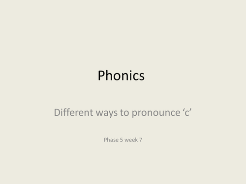 Phonics hard and soft c PowerPoint