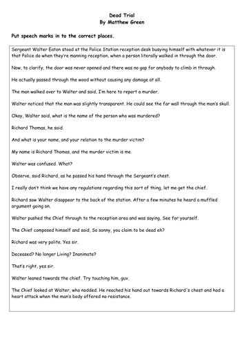 Speech marks in ghost stories