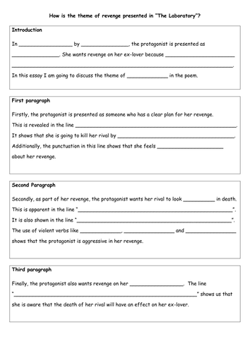 Assignment guidance sheet for 'The Laboratory'