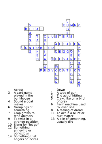 Of Mice and Men - Crossword