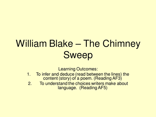 Lesson plan - Blake's 'The Chimney Sweep'