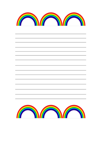 Rainbow writing paper picture