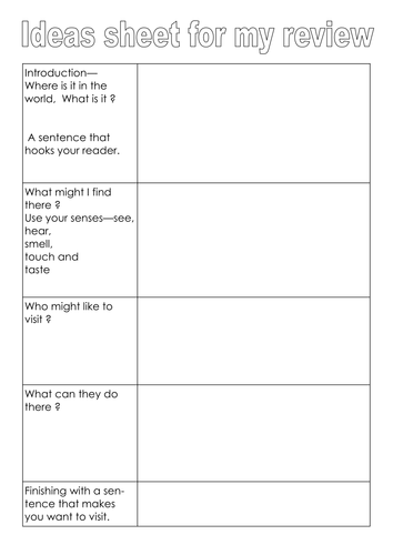 travel-review-teaching-resources