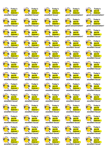 Secret Student - Award Stickers
