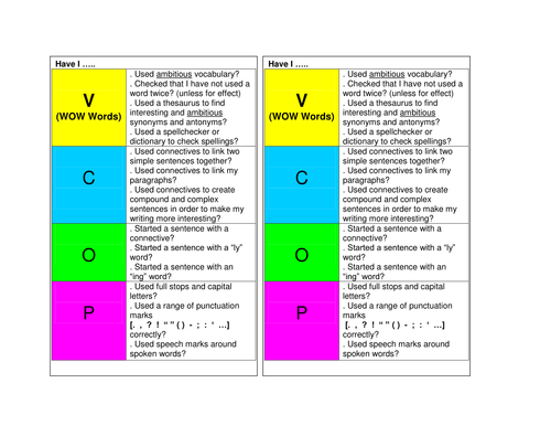 Writing Self Assessment