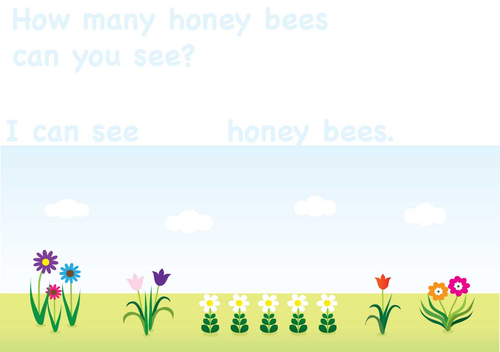 Count the honey bees! (counting to 5)