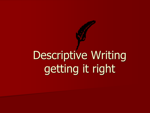 Writing To Describe Techniques & Stimulus