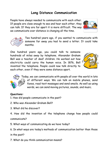 Reading Comprehension -Long Distance Communication