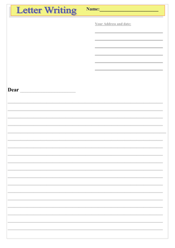 Letter Writing Template