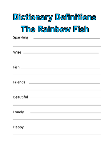 The Rainbow Fish Story Sack Part 1 Teaching Resources