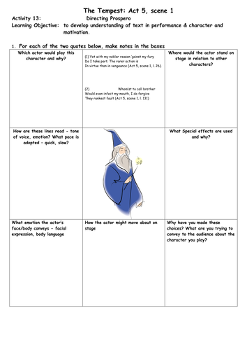 Directing Propsero in the Tempest