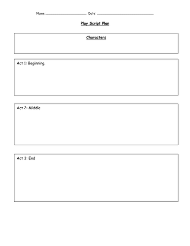 Beginning Middle End Template Ks1