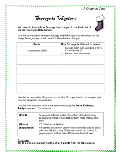 Scrooge in Chapter 5 Handout