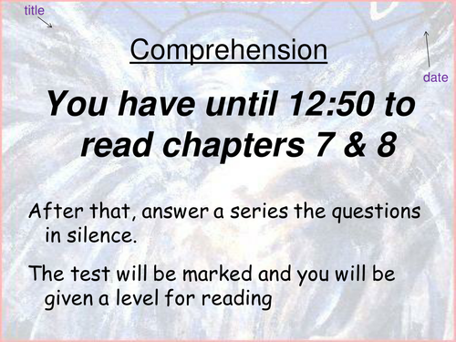 Skellig 3 Comprehension questions; chapter 7 and 8