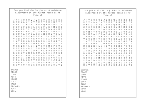 Wordsearch to go with CSI Scheme- Mr Peters