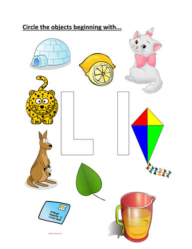 circle objects that start with the letter L by kayld - Teaching