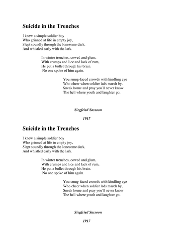 Conflict/War Poetry Resources