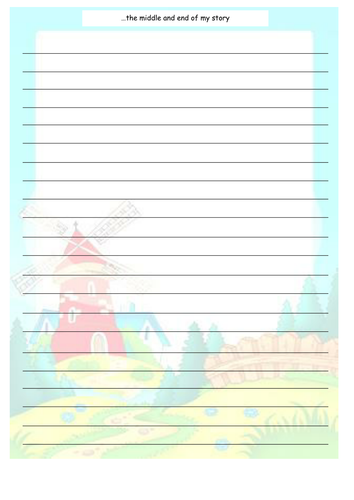 story writing boarder with lines