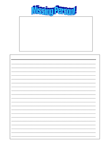 Missing Person Writing Frame